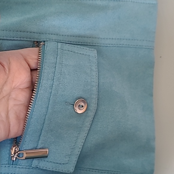 NWOT Conrad C Faux Seude Caribbean Blue Jacket - Picture 5 of 16